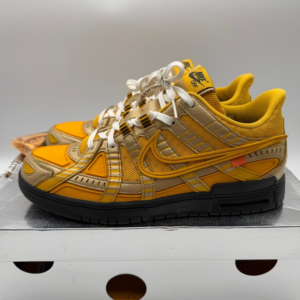 Nike Air Rubber Dunk Off-White University Gold Mens Size 10 Rep Box